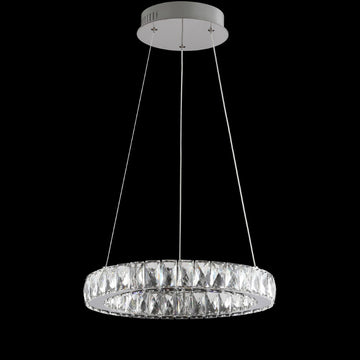 Reese 15.7" Adjustable Integrated LED Metal/Crystal Pendant Pendant - JONATHAN Y